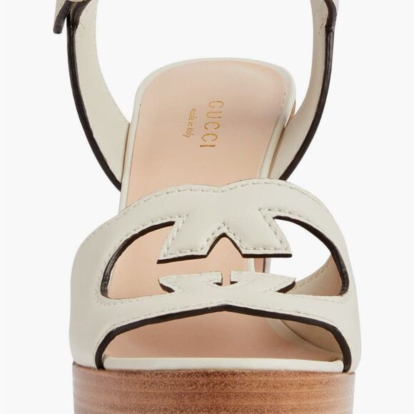 Brand new Gucci mystic white Platform Sandals cutout gg logo size 11 - Picture 6 of 15